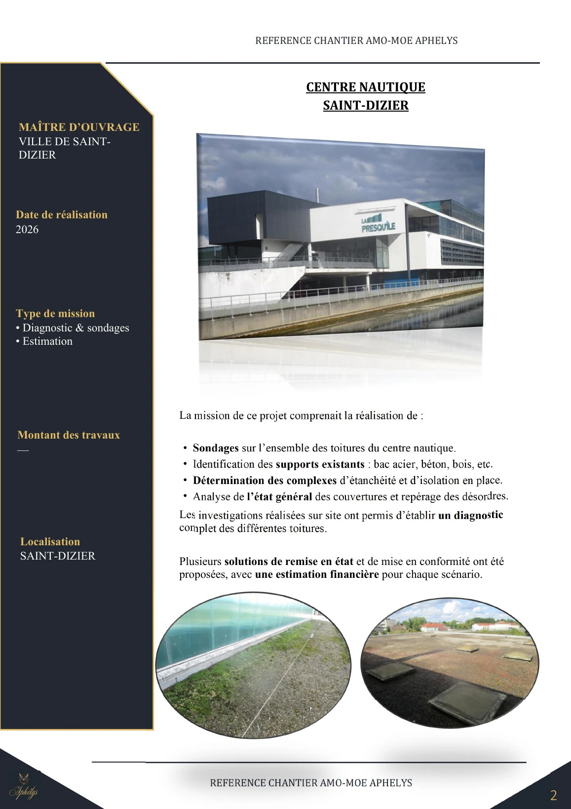 Fiche chantier — Centre nautique