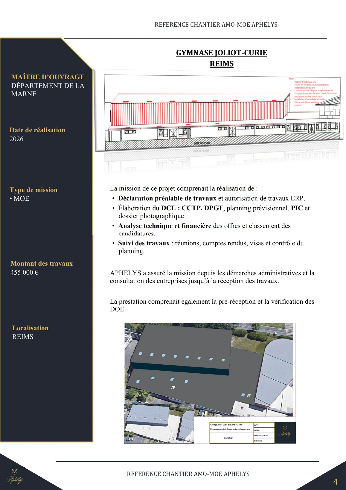 Fiche chantier — Gymnase Joliot-Curie