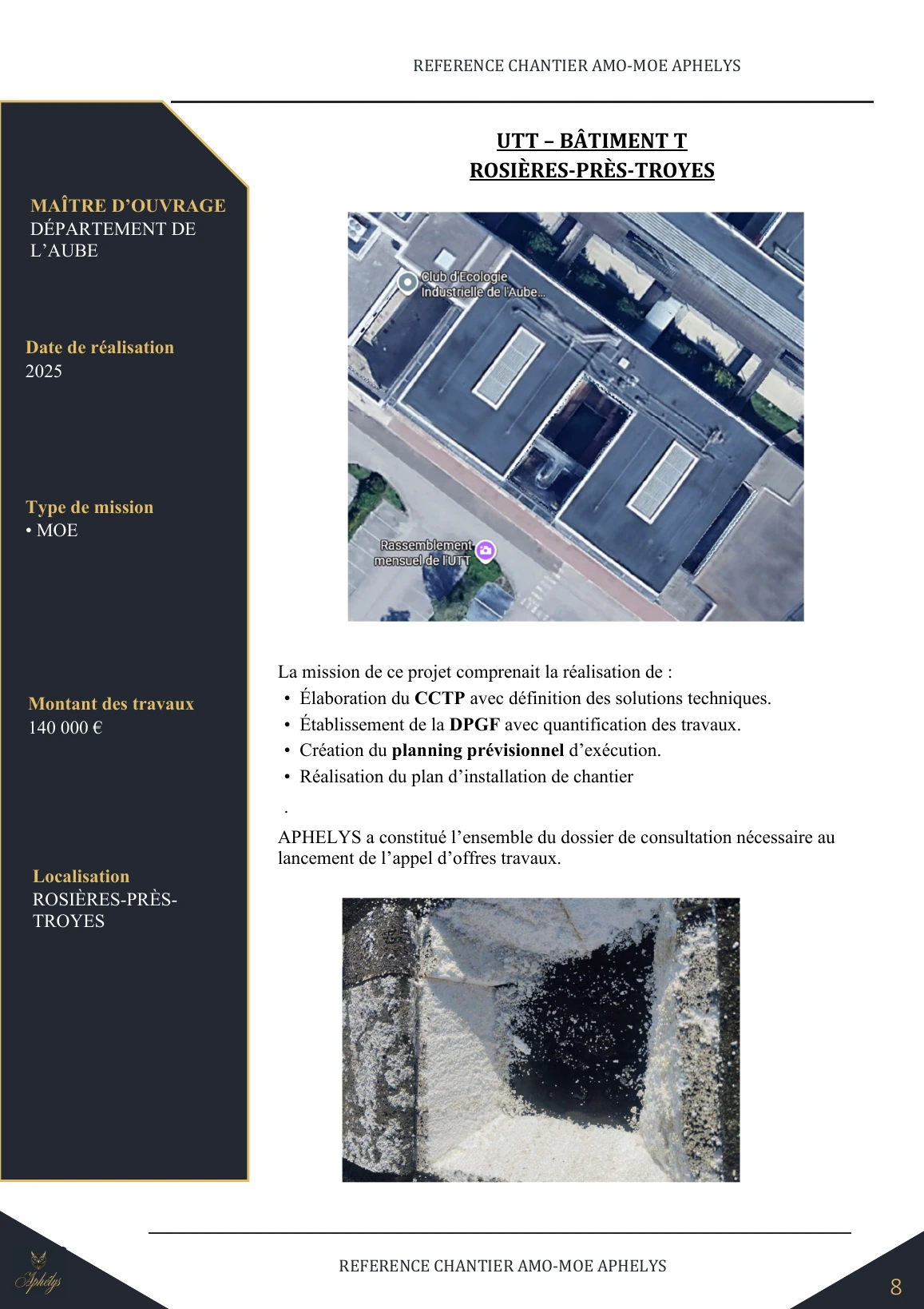 Fiche chantier — UTT – Bâtiment T
