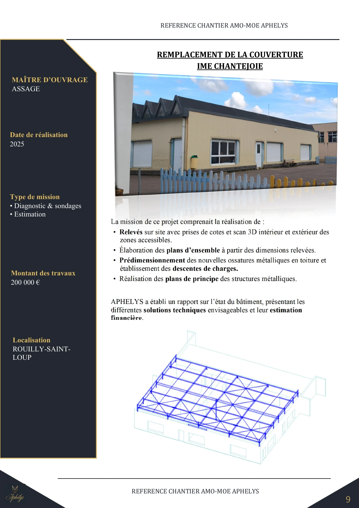 Fiche chantier — Remplacement de la couverture – IME Chantejoie