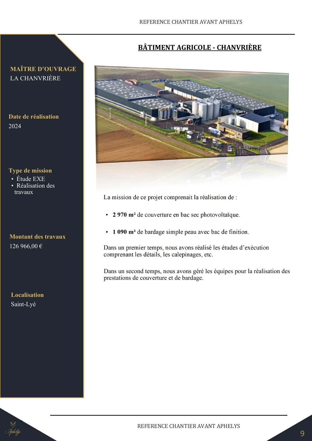 Fiche chantier — Bâtiment agricole — Chanvrière